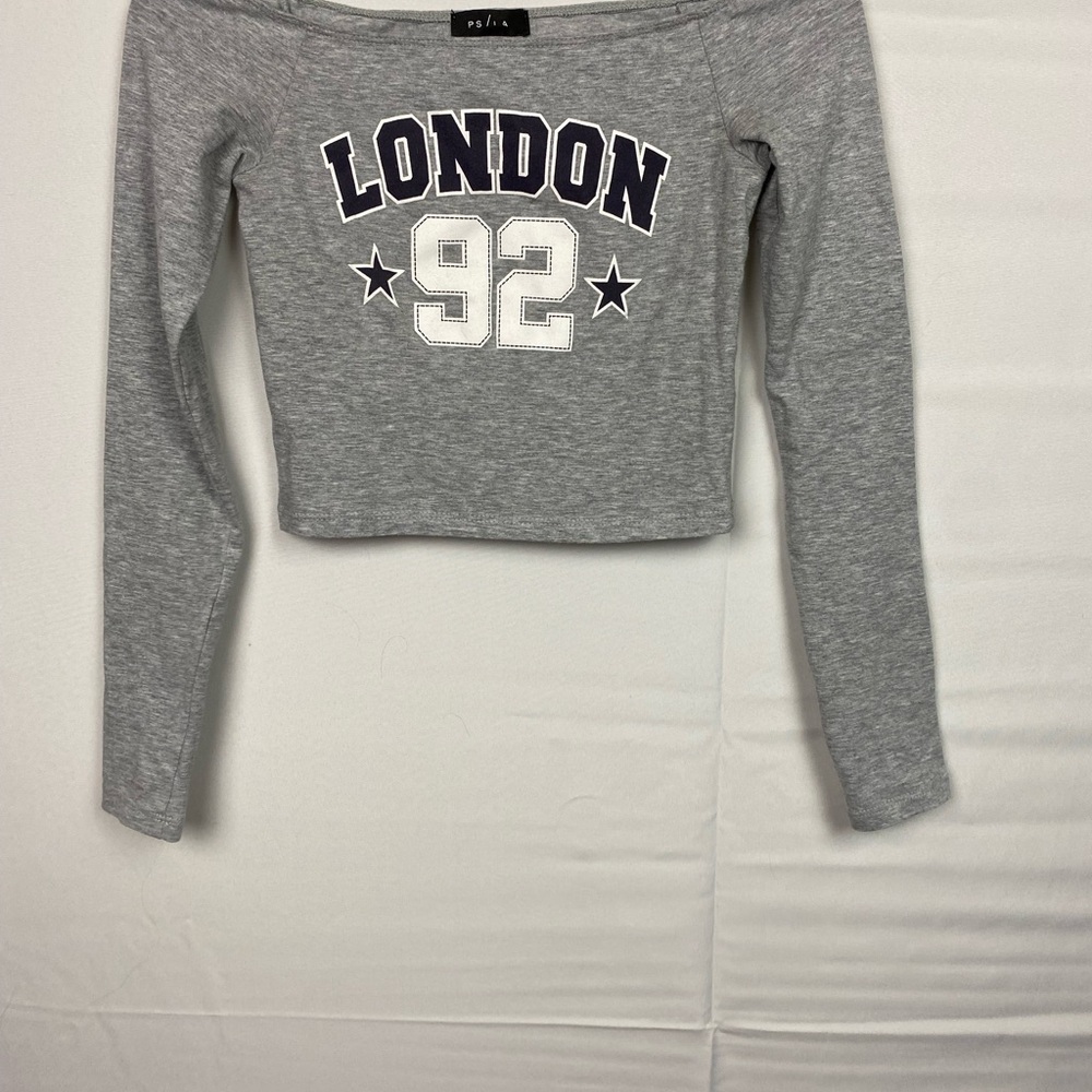 Pacsun Gray Off-Shoulder London 92 Top